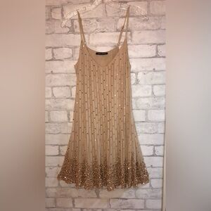 Elegant Tan Mini Dress